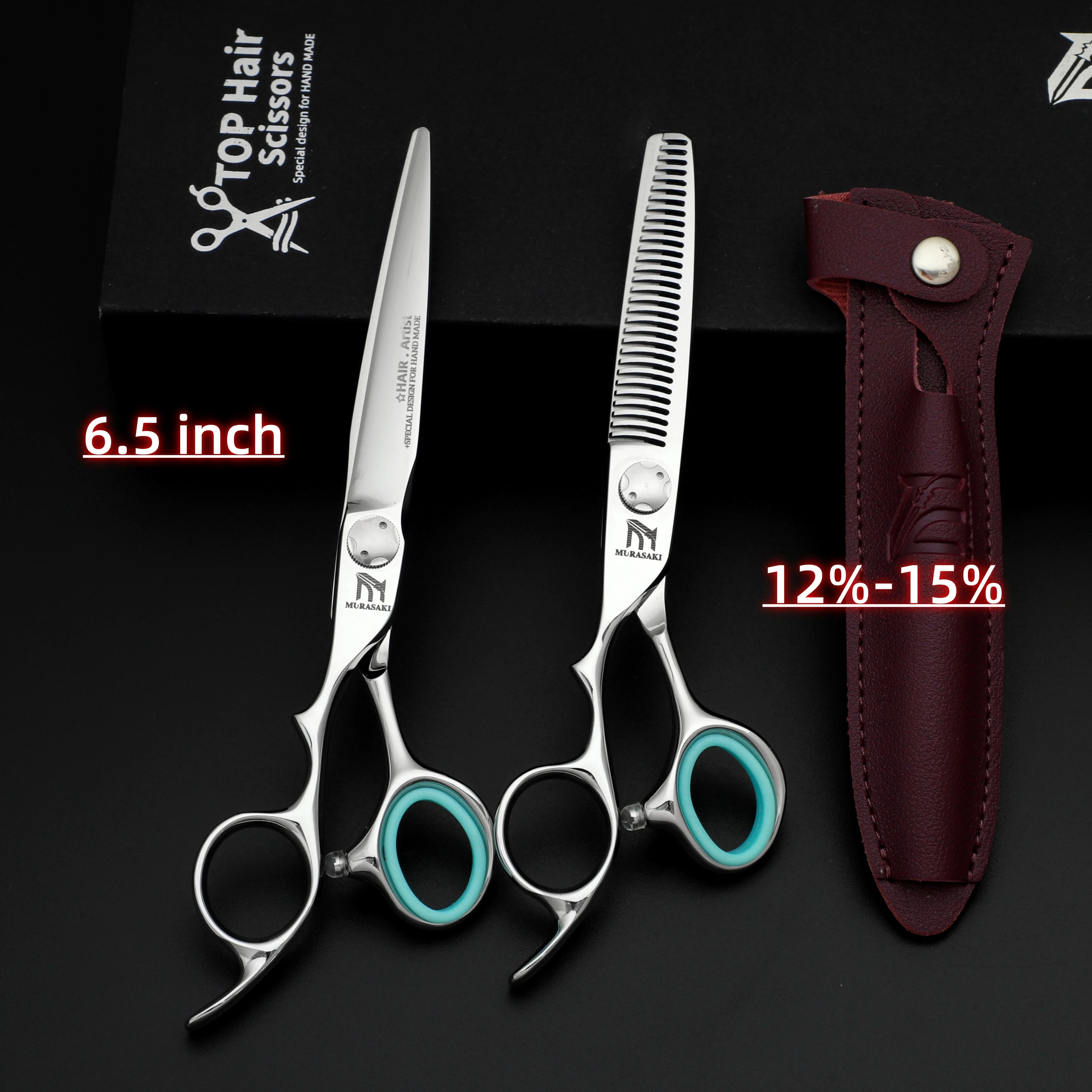 Professionelle Effilierschere für Linkshänder, Japanischer Stahl 6,0 Zoll Haarschneideschere, Rasiermesserscharf & Ergonomisch für Texturierung – Detail 8