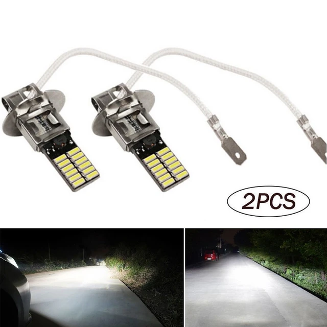 2 PCs H3 Led-lampen Hallo/Niedrig Kit Strahl 6000K 12V Super Helle Weiß  Scheinwerfer Auto Dekodierung nebel Licht Driving DRL Auto Lampe -  AliExpress