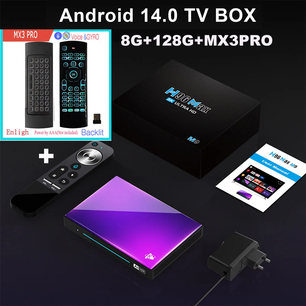 H96 MAX M9 AI Android 14 TV BOX NPU 6TOPS Rockchip RK3576 8