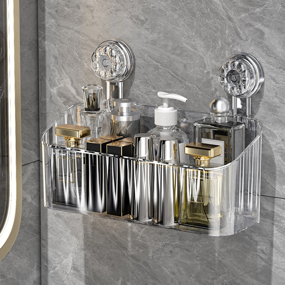 New Thick Durable Bearing Capacity Non-Punching Suction Wall Hanging Kitchen Bathroom Multi-Functional Storage Frame