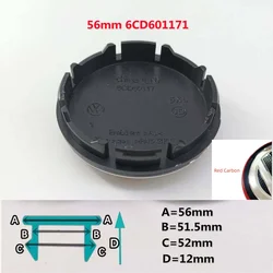 10PCS Full Black Wheel Center Caps Hub Covers - Car Styling Accessories - 10PCS (56CP - RedCarbon)