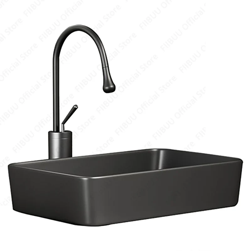 อ่างล้างจานเซรามิกพอร์ซเลนสีเทาเงินสี่เหลี่ยมเหนือเคาน์เตอร์อ่างล้างหน้าโต๊ะเครื่องแป้งห้องน้ําอ่างล้างจานอ่างล้างหน้าสีขาวเคลือบ 1