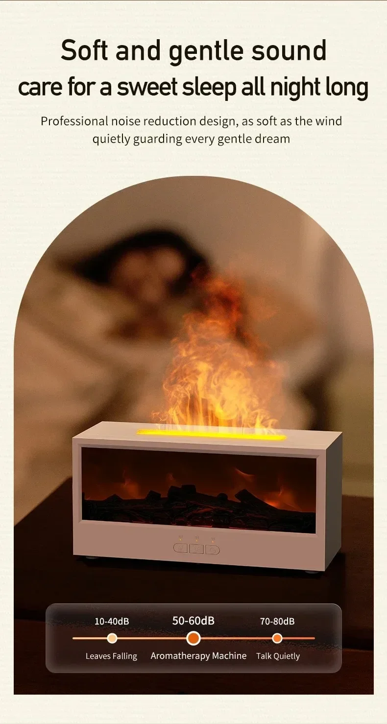 3D Flame Aromatherapy Diffuser - Essential Oil Humidifier with Color Lighting  Remote Control