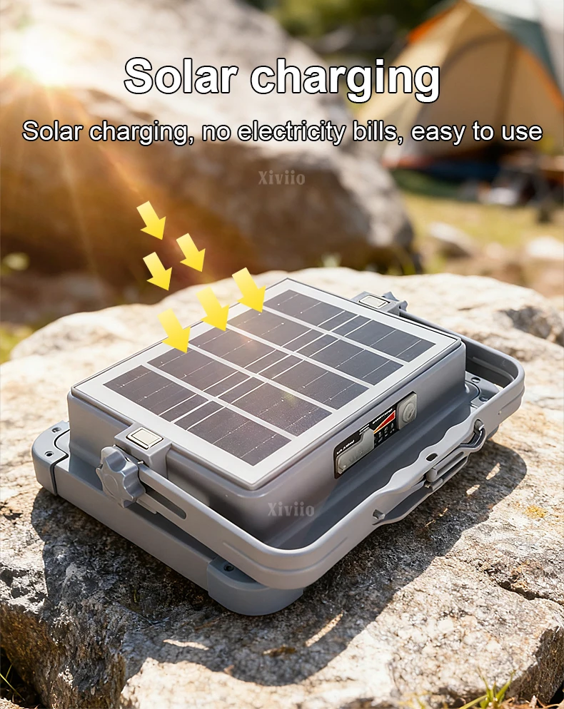 Portable Solar Lantern 100000LM LED Rechargeable Lantern Emergency Outdoor Camping Bulb Lamp Searchlight Night Tent Light