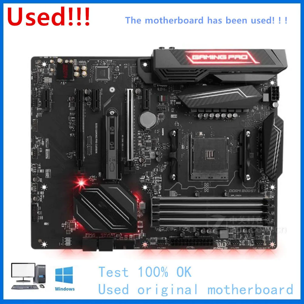 Для B350 GAMING PRO карбоновый разъем материнской платы AM4 DDR4 для AMD B450M M.2 оригинальная