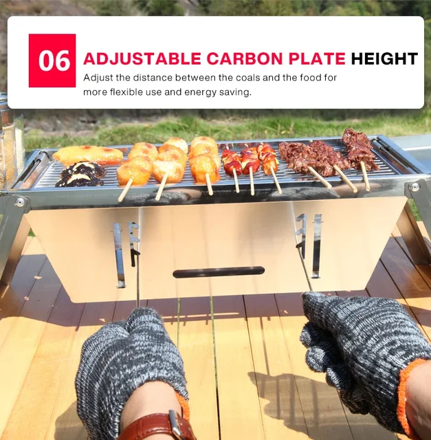 휴대용 바비큐의 진수: 스테인레스 스틸 접이식 바베큐 그릴