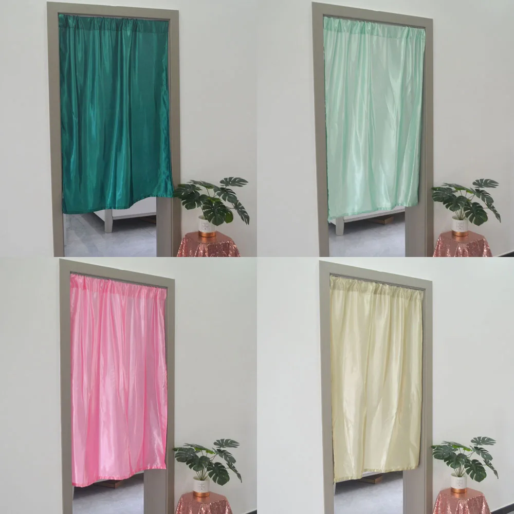 Cortina de satén suave para puerta de cocina, cortinas decorativas para el  hogar, color puro, 23 colores - AliExpress