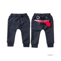 0-4Years Toddler Boys Casual Long Trousers Big Mouth Monster Shark Print Harem Bottom Leggings For Boys 2