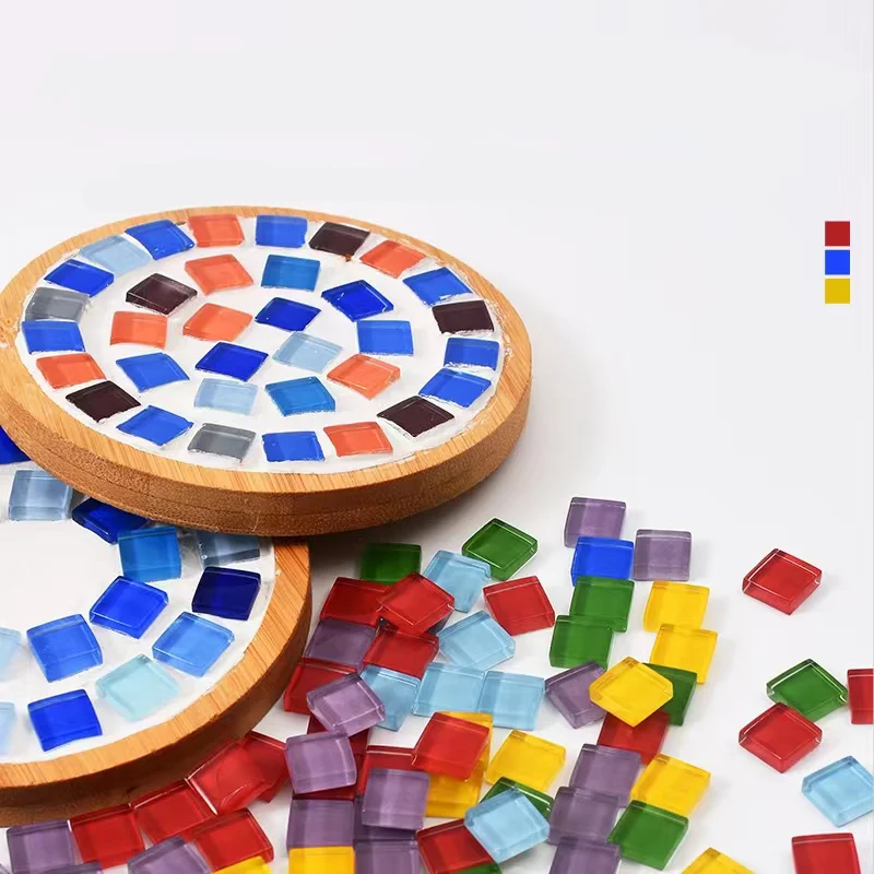 50pcs Colored Crystal Glass Mosaic Handmade DIY Children's Creative Decoration Art Area Painting Paste Material 3