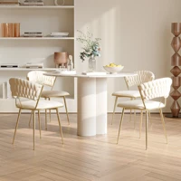 Anajqaqia, комплект из 2 предметов, роскошные бархатные обеденные стулья с металлическими ножками, современный дизайн для гостиных, спальни, 52x43,5x75 см — изображение 3