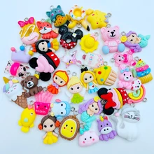 10 Pcs New Kawaii Lovely Cartoon Princess, Animal Series Resin Charms For Earring Necklace Pendant Jewelry Findings Making D96