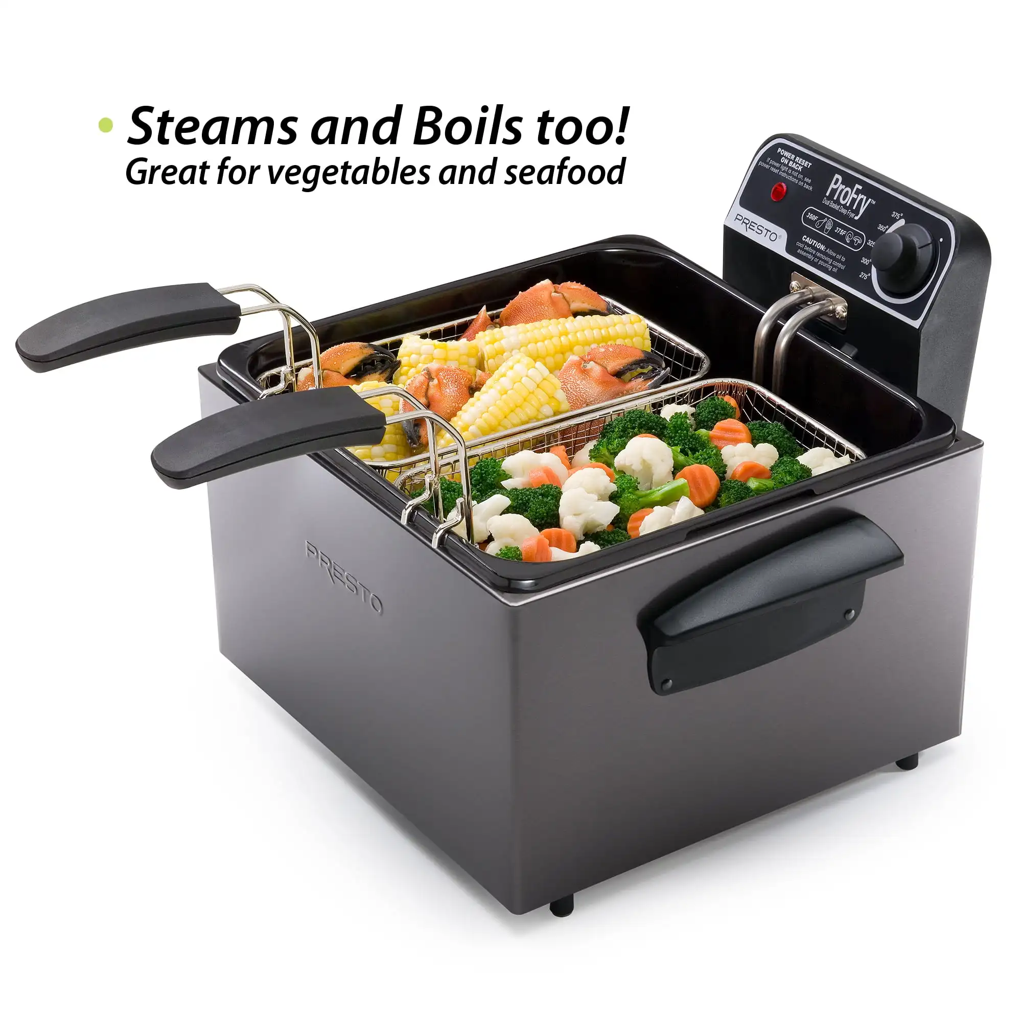5Qt Dual Basket Pro Fry Immersion Element Black Deep Fryer 05489 Electric Deep Fryer .USA.NEW 5