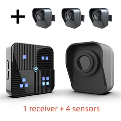 Wireless Weather-Resistant Long-Range Motion Sensor and Detector for Outdoor/Indoor Property Security (1 receiver 4 sensors)