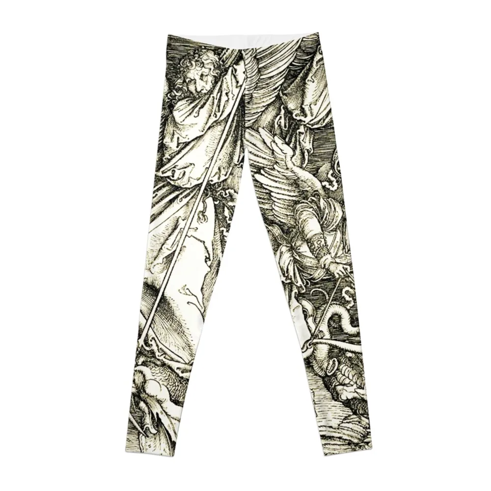 

St Michael fighting the Dragon (1498) Leggings legging pants raises butt push up fitness gym's clothing Womens Leggings