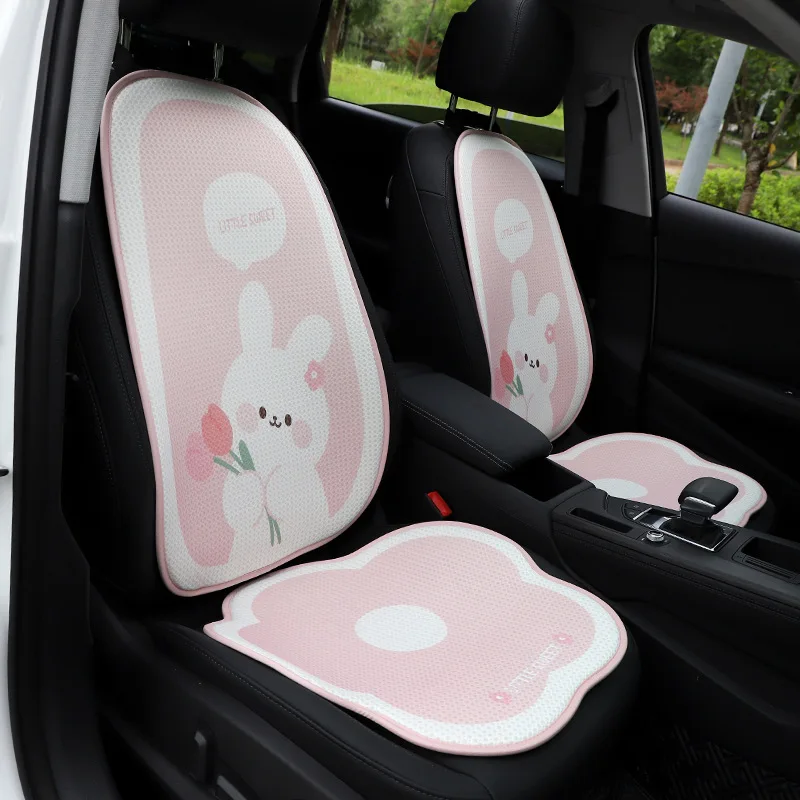 

Cute Car Seat Cover All Seasons Front/ Rear/ Full Set Breathable Girls Car Decoration Universal Size Anti-slip Car Seat Protecto