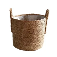 Natural Wicker Planter Basket  Flower Pot Home Garden Rattan Basket Straw Flower Basket 20/25/30CM 1