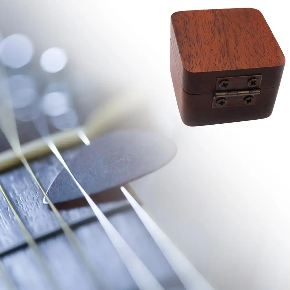 

Guitar Pick Box Creative Wear Resistant Drop Resistant Wood Portable Guitar Plectrum Case Storage Box Guitar Accessories