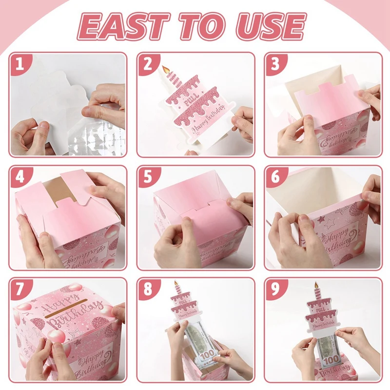 Birthday Money Gift Boxes with Pull-Out Happy Birthday Card, Fun Cash Surprise Packagin... - SKU MGB01127 - UGI Packaging