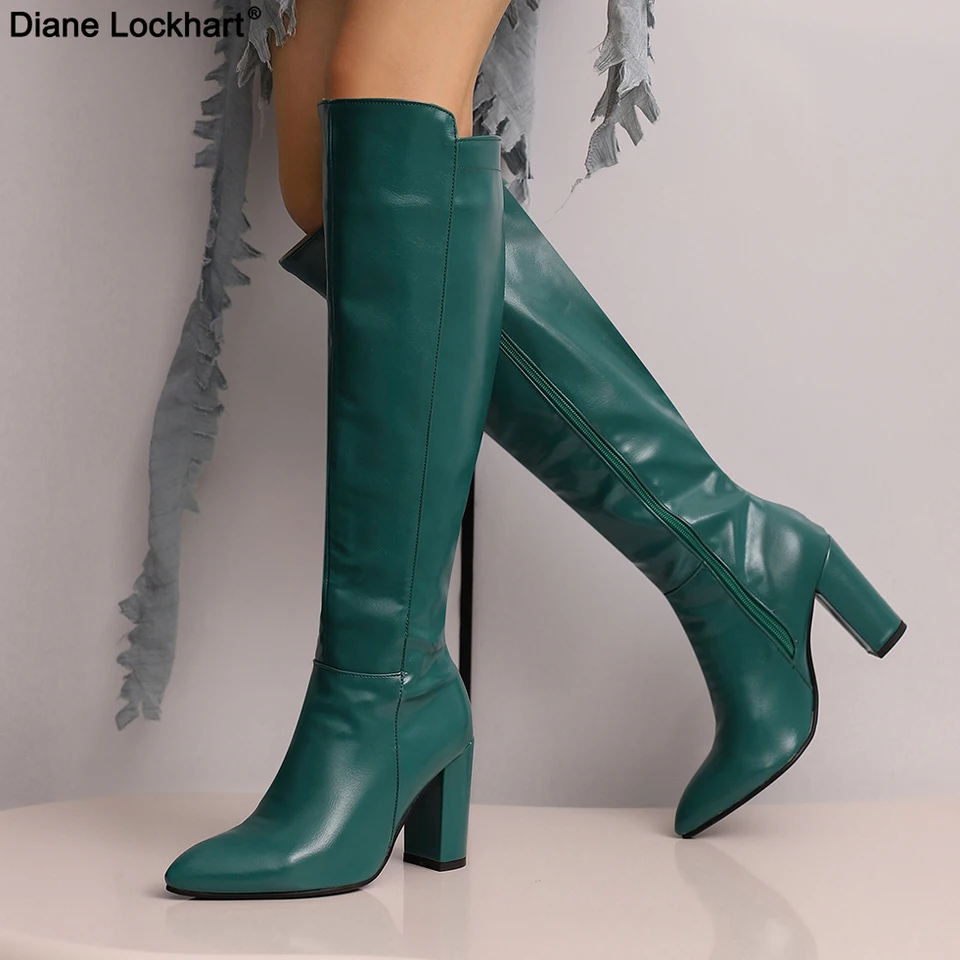 Stivali Al Ginocchio In Pelle Scamosciata Con Tacco Basso Da Donna Retrò Stivaletti Alti Alla Coscia Con Cerniera Laterale Lautunno Inverno Taglia 43 Da 28,48 € | DHgate
