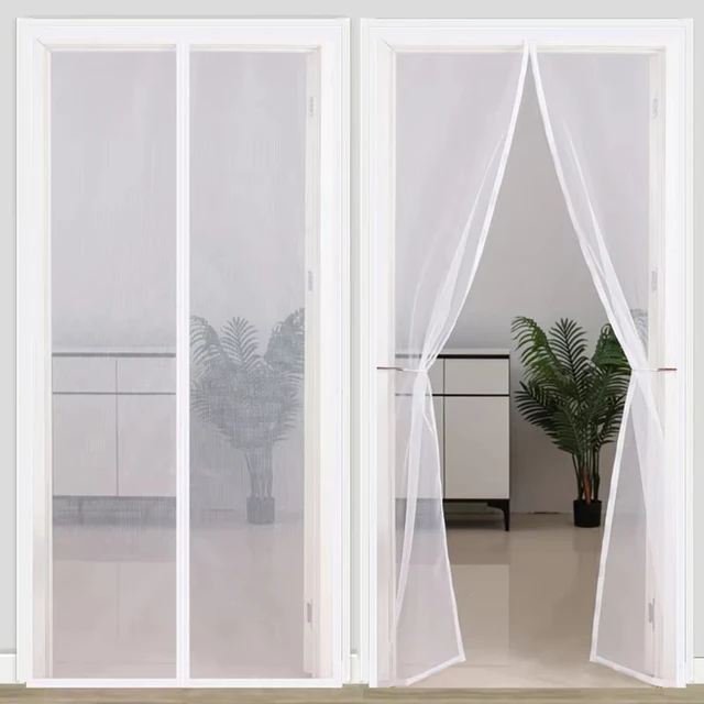 Magnetic Screen Door Curtain Summer Anti-Mosquito Net Fly Insect Screen Mesh Automatic Closing No Punching Easy Installation 5