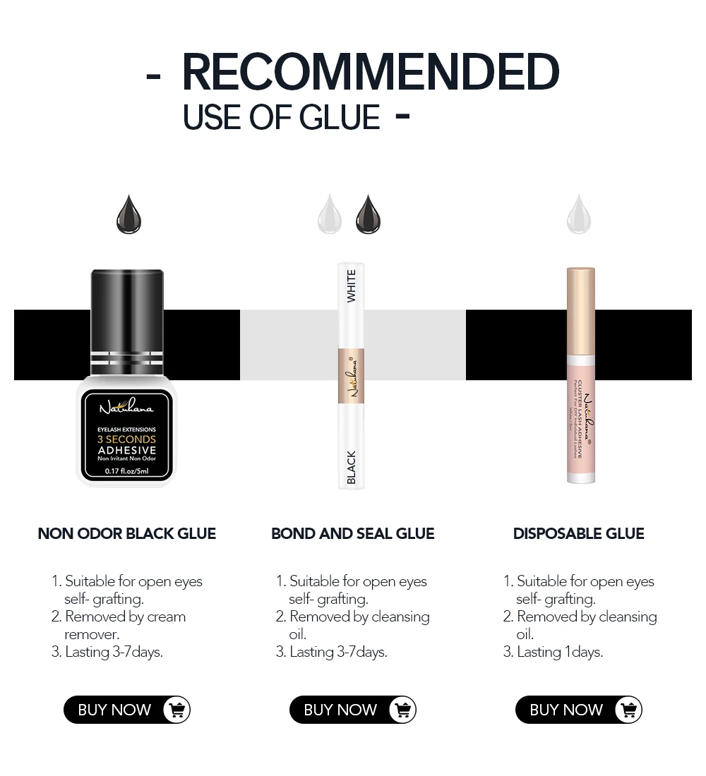 NATUHANA DIY Wimpernverlängerungsset, 240 Cluster, einzelne Wimpern, 10 P, 20 P, 30 P, 40 P, Wimpern und Wimpernkleber, Wimpernpinzette, Schönheitswerkzeug – Detail 1