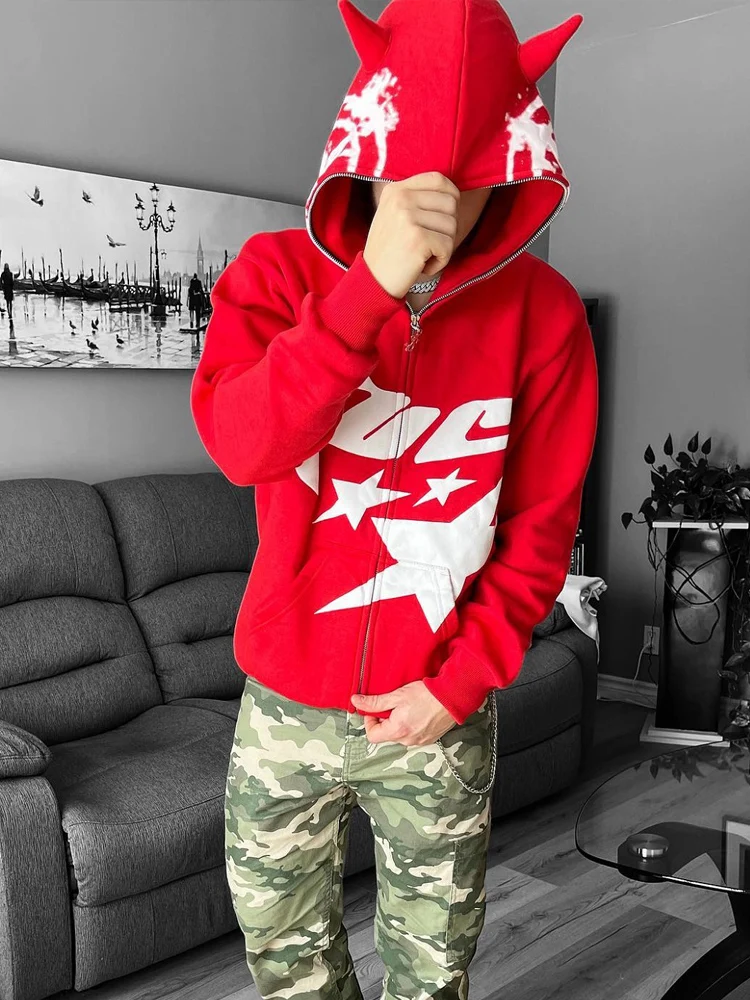 그런지 재킷 Y2K 의류 지퍼 후디, 힙합 스트리트웨어, 남성 스웻셔츠, 고딕 패턴, 하라주쿠, 여성 코트, 빈티지 가디건, 펑크