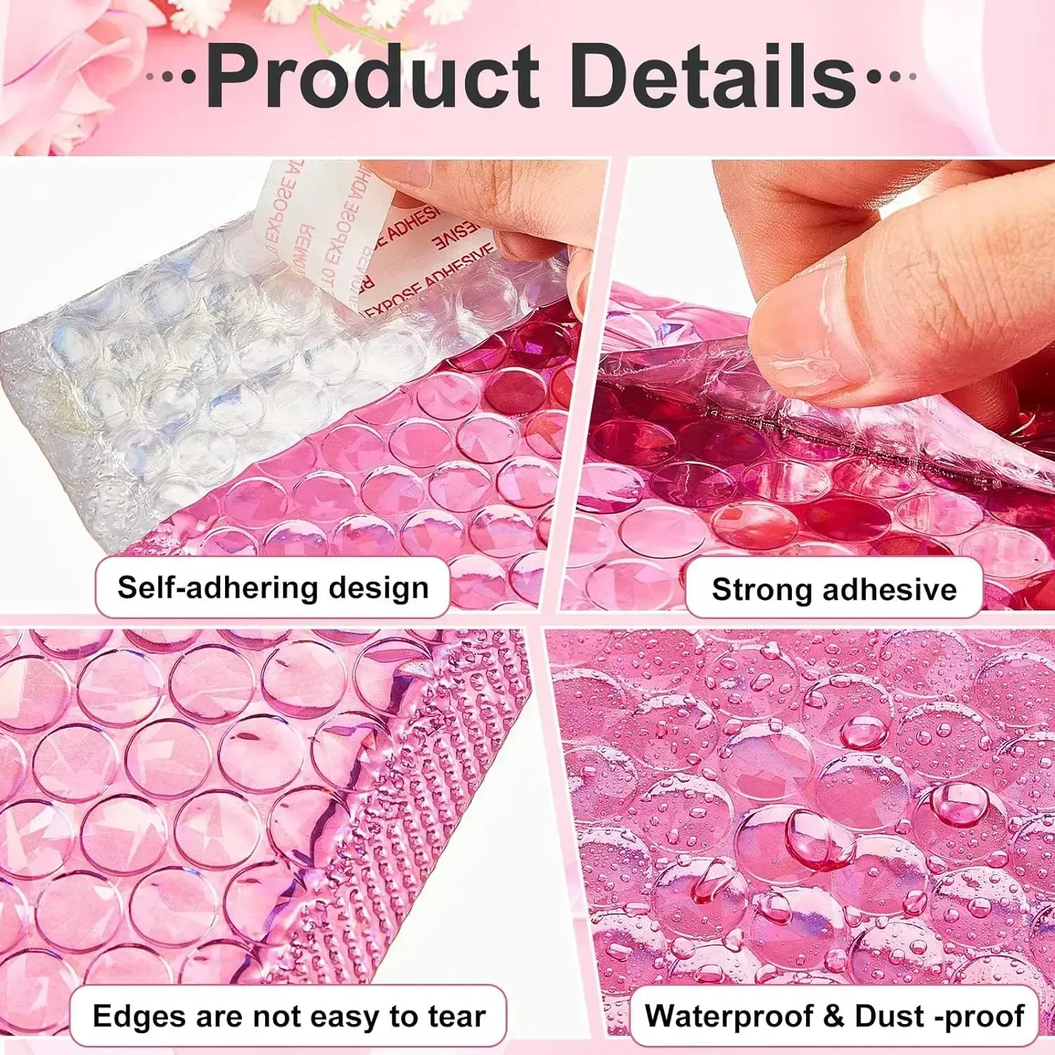 

Rose Bags Delivery Red Mailer Bag Supplies Mailing Bubble Laser Packing Holographic Shipping Packaging Envelope Package