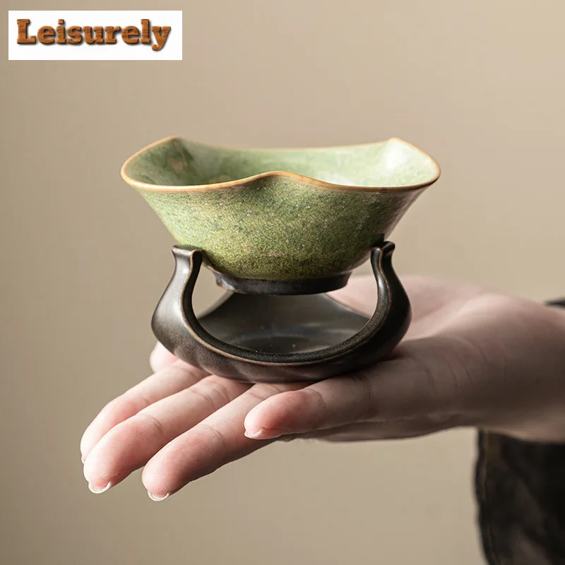 Starry Sky Green Ceramic Tea Separator Infusor Elegant Chhai for Tea Tea Strainer Tea Maker Tea Filter Drinkware Supplies Craft