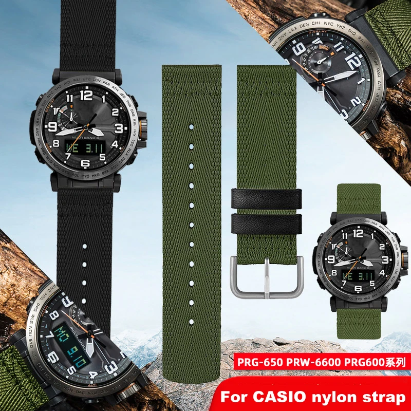 Quick Release Nylon Strap is Suitable For Casio Mountaineering Ver Strap Prw6600 Prg-600650 Protrek Series Nylon Strap 24m - Image 6