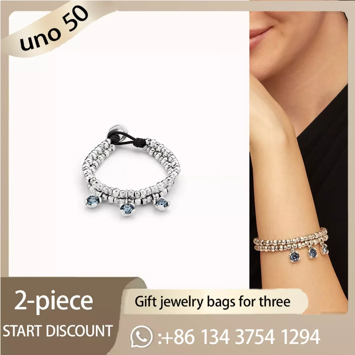

2024 UNO DE 50 Classic 925 цепной серебряный браслет Jewelry