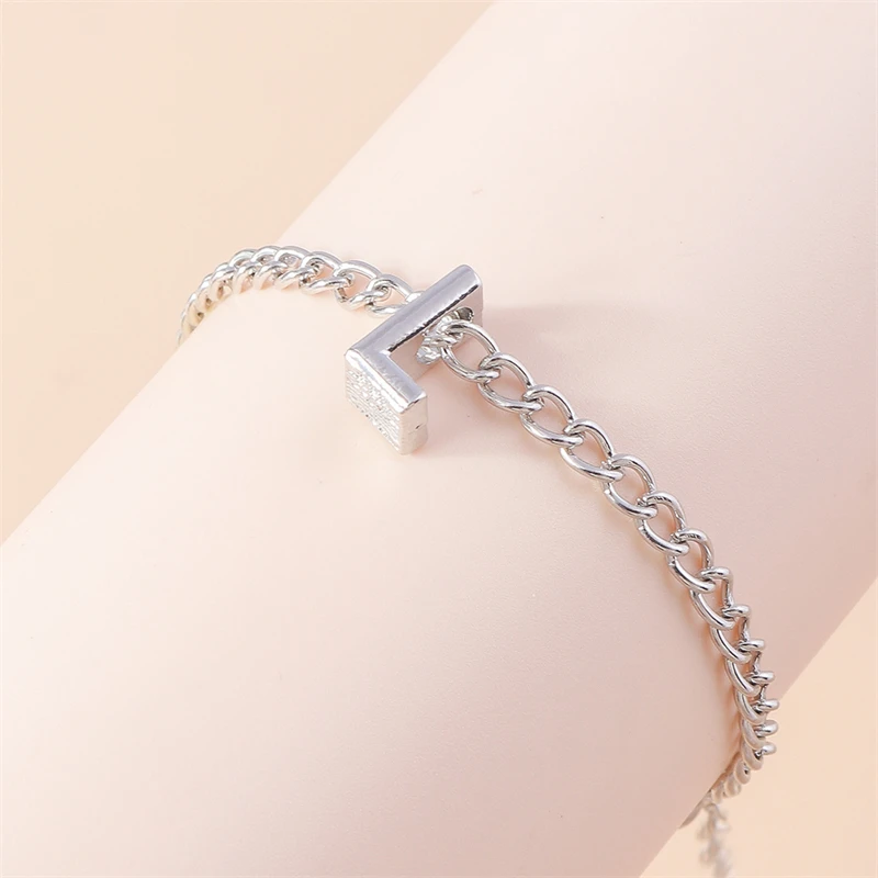 Modisches 26-englisches A-Z-Alphabet-Buchstaben-Armband mit Gliederkette, Namensarmbänder für Frauen, Mädchen, Freunde, Party, Urlaub, Schmuck, Geschenke – Detail 16