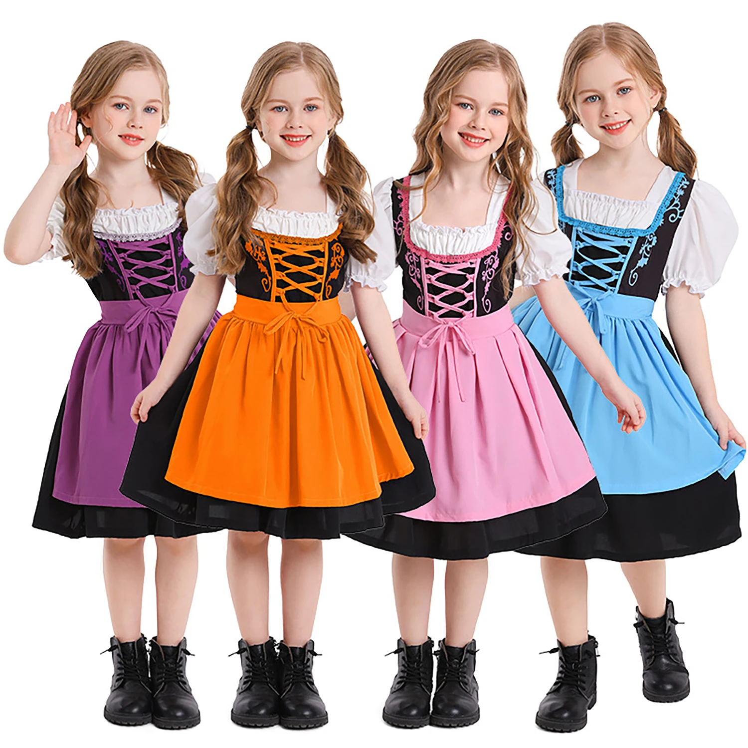 Multiple Girl Carnival Dirndl, Oktoberfest Costume, German Beerfest Wench Maid Parade Outfit, Cosplay Fancy Party Dress