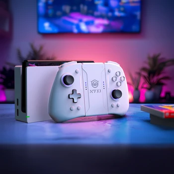 NYXI Hyperion Pro Hall Joystick Wireless Game Controller White Gamepad with RGB Lights for Nintendo Switch PC Controller 3