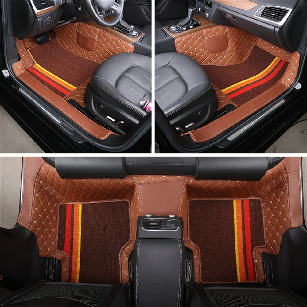 

Custom Fit Car Floor Mat For Most Of 5 Seaters Vehicle Interior Accessories ECO Leather Full Carpet Set For 95% 2 Seats Cars