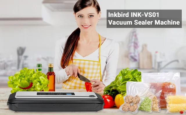 INKBIRDPLUS INK-VS02 Vacuum Sealer Machine with Seal Bags and Starter Kit,  8X Longer Food Preservation