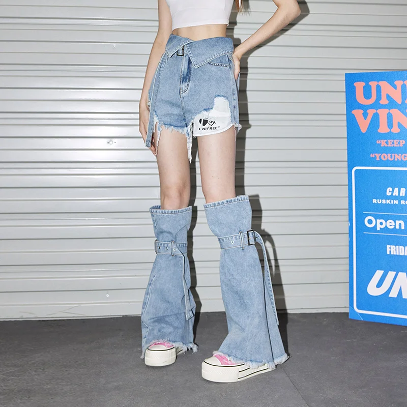UNIFREE Sexy Women's Shorts Original Design Vintage Wash Women's Denim Shorts INS Style Streetwear Women's Summer Shorts