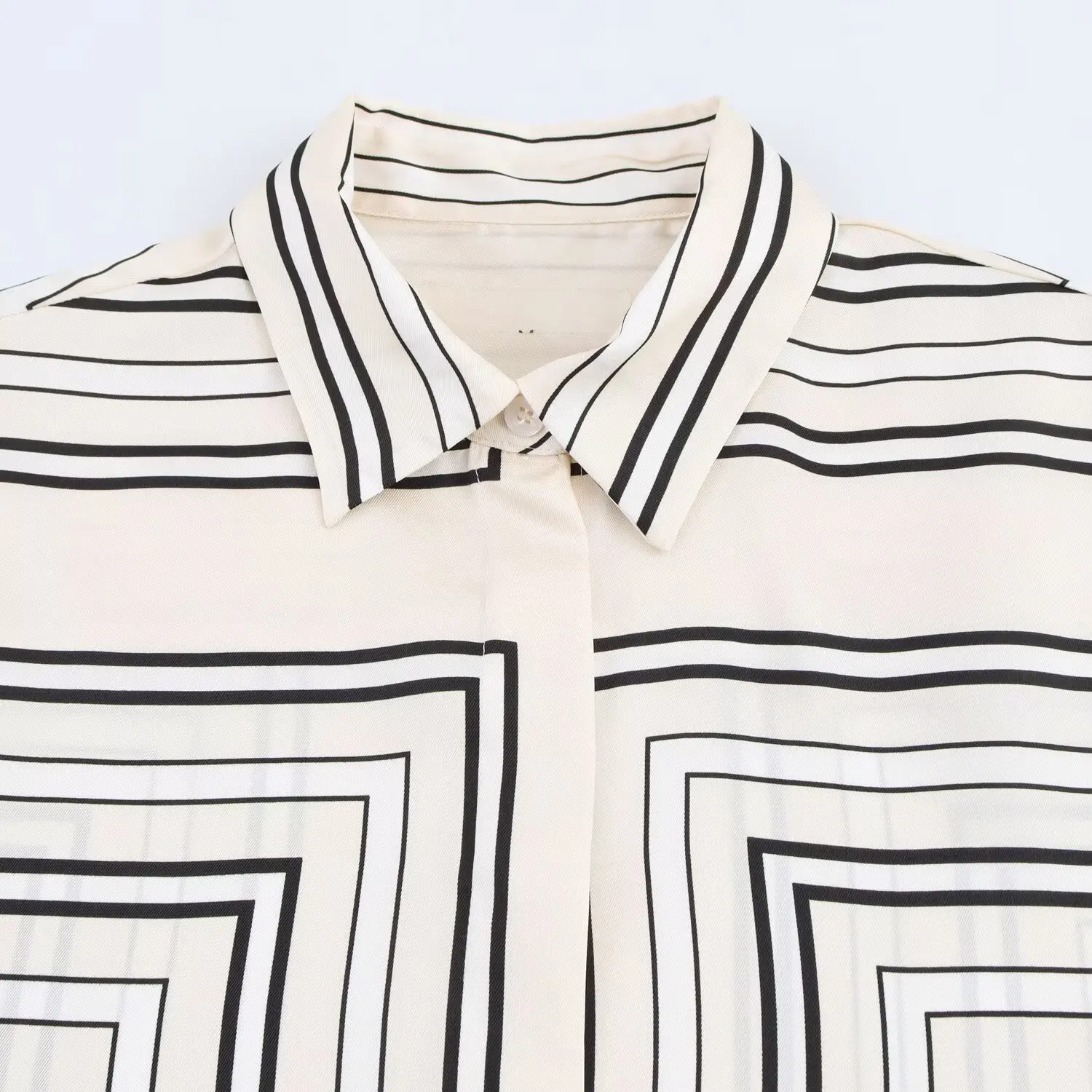 Image of TRAFZA 2025 Women Trouser Suit Turn-down Collar Long Sleeve Single-breasted Slim Print Shirt+High Waist Zipper Loose Long Pants