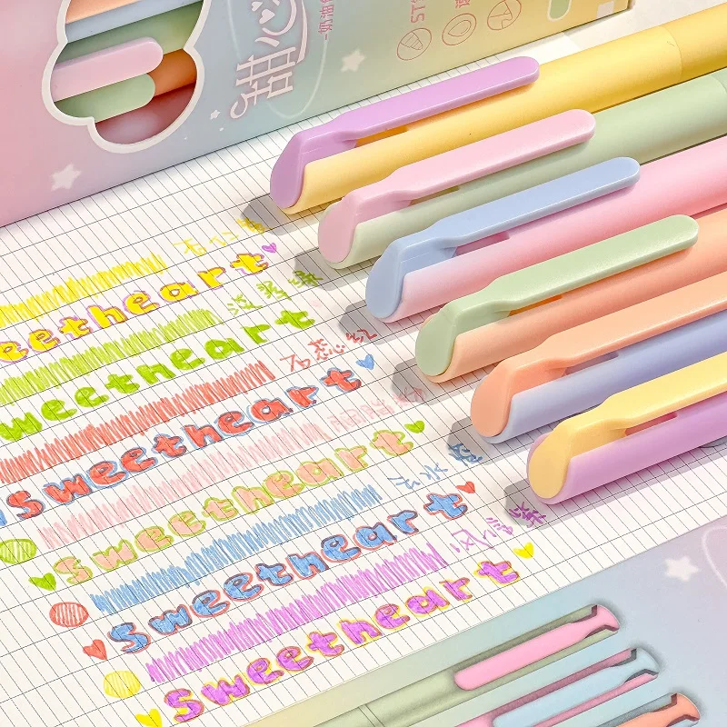 6pcs Multi Color Gel Pens Set Cream / Retro Colors Soft Holding 0.5mm Ballpoint Quick Dry Ink for Writing Office School A7780 2