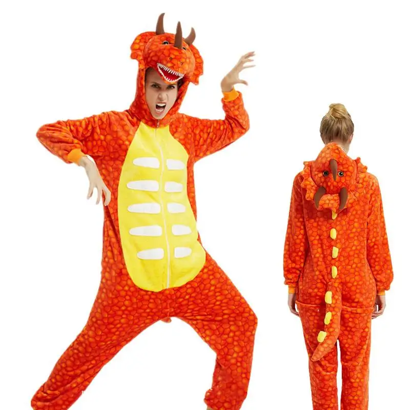 

Animal Cosplay Sleepwear Unisex Animal Onesie Costume With Zipper Homewear Jumpsuits For Theme Party Sleepwear Role Play Home