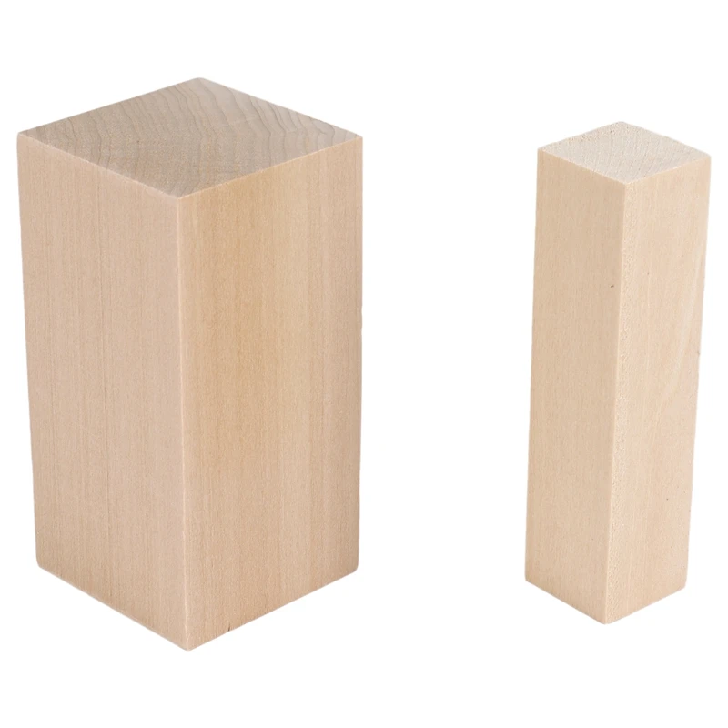 A80Z-10Pack Basswood Carving Blocks Kit Whittling Blanks Beginners Unfinished Wood Whittling Blocks Carving Block Kit(5L+5S)