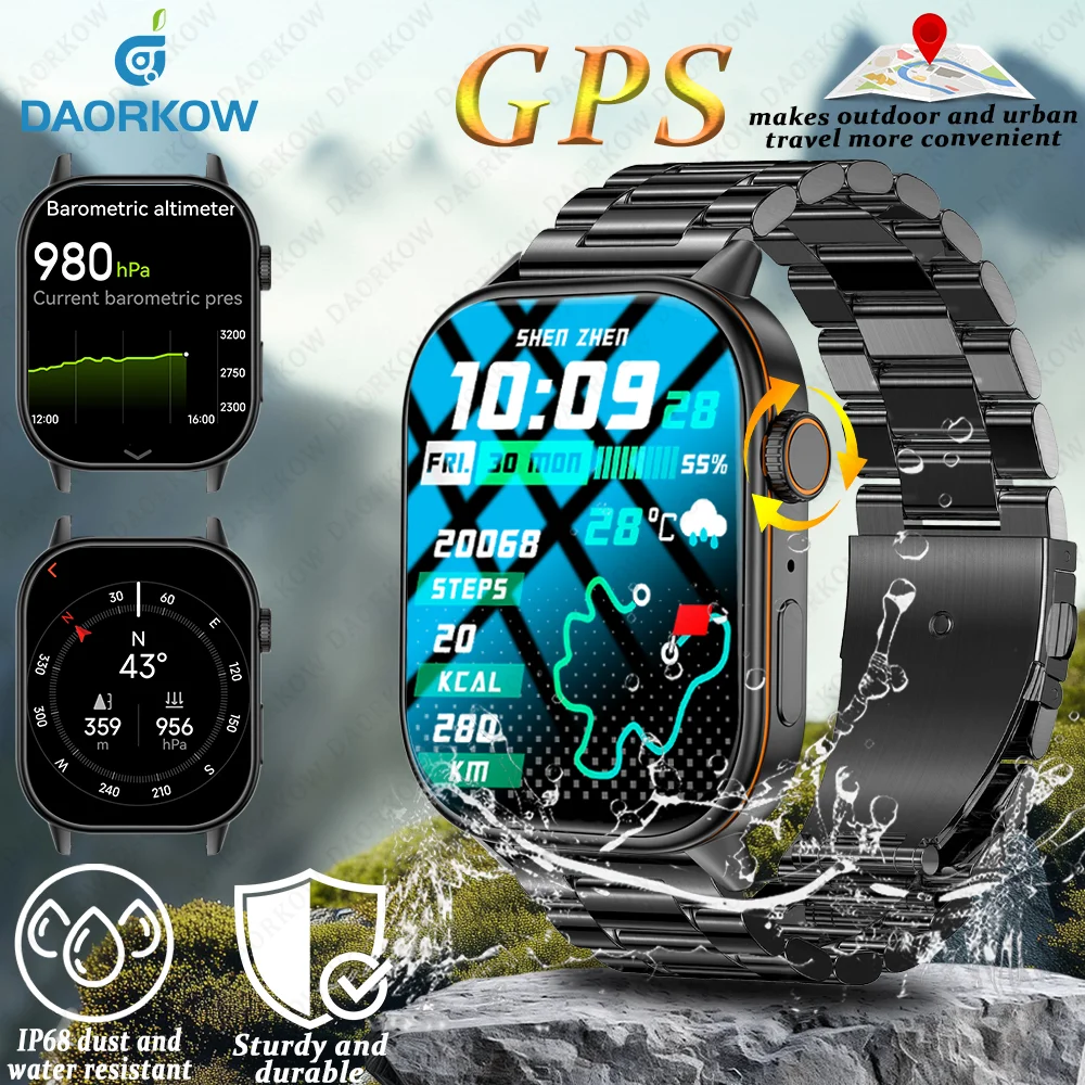 2025 GPS Positioning Smart Watch Lightweight Fashionable Sports Compass Outdoor Adults Men Women's SmartWatch Health SOS Elderly 1