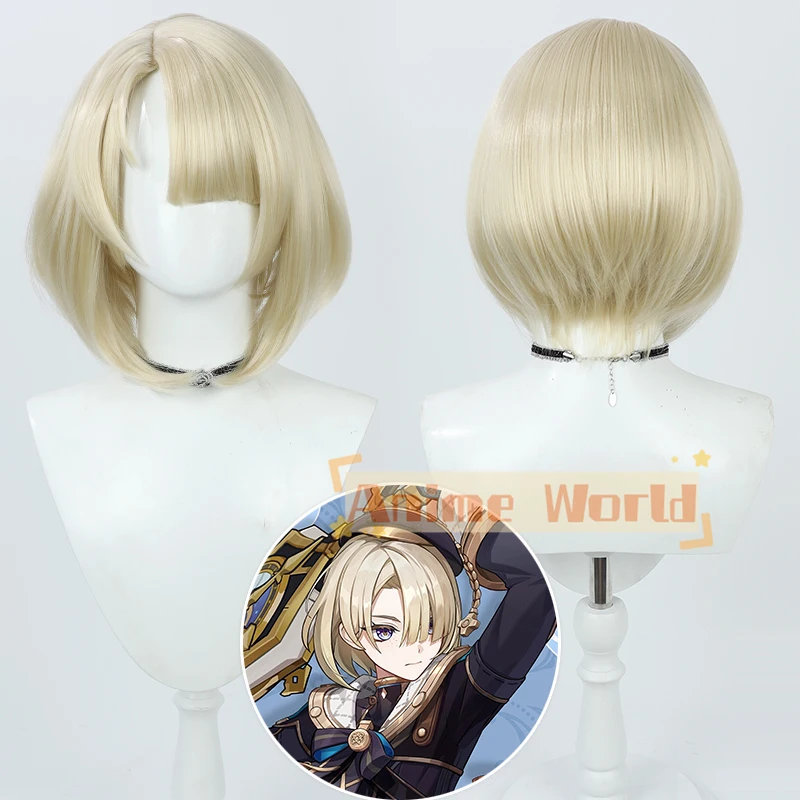 

Genshin Impact Freminet Cosplay Wig Short Heat Resistant Synthetic Hair Halloween Party Carnival Role Play + Wig Cap