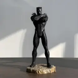 Anime Avengers Action Figures - Black Panther & Iron Man PVC Statues Collection (Black Panther)