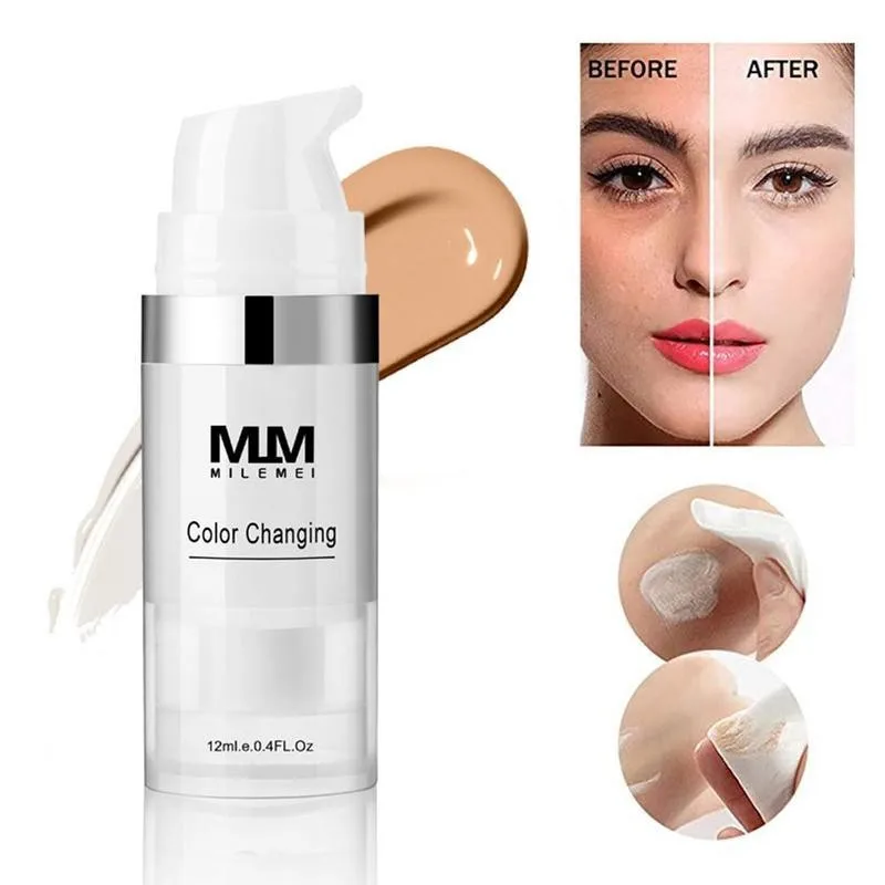 

Sdattor New 1Pc 12ml Temperature-changing Complexion Liquid Foundation High Quality Makeup Coverage Base Cosmetics Primer