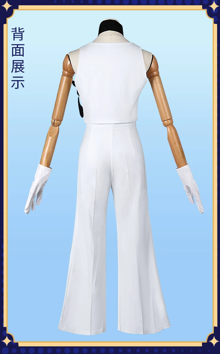 Anime Panty & Stocking Cosplay Kostüm Perücke weiß Halloween uniform Handschuhe Frau Mann Karneval Uniformen 5