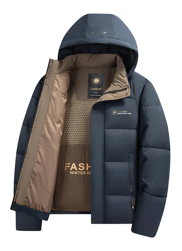 Mens Winter Parka - Casual Hooded Jacket With Detachable Hood, Cotton Filled Coat