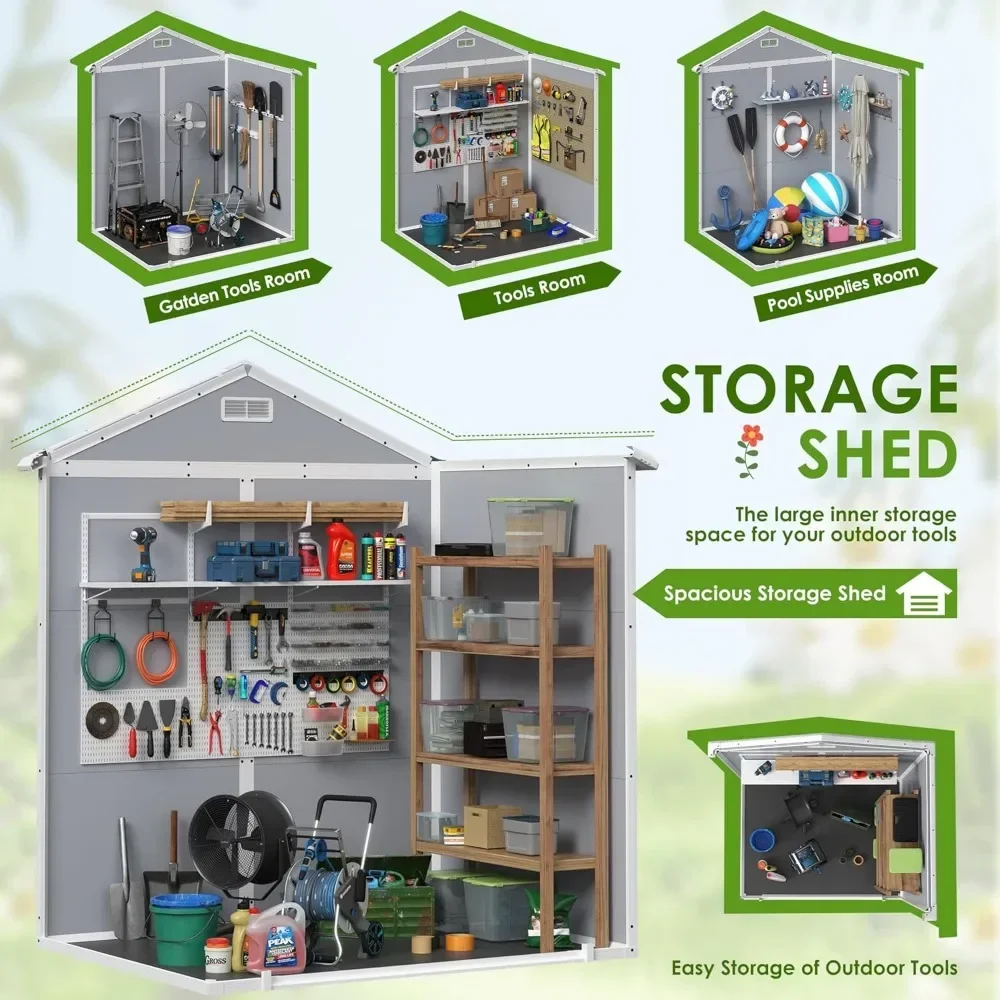 6 x 4 FT Resin Outdoor Storage Shed 4