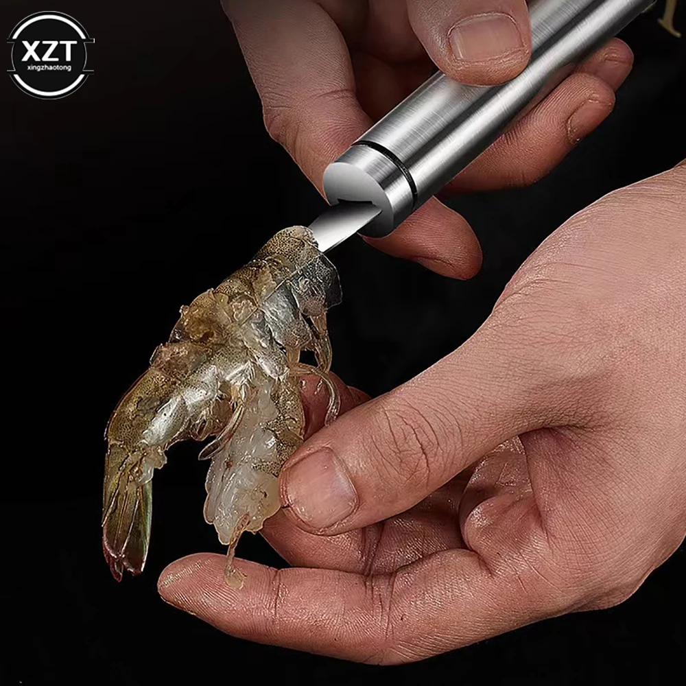 Stainless Multifunctional Fast Shrimp Peeler 6 In 1 Fish Knife Shrimp Line Cutting /Scraping /Digging Knife Kitchen Seafood Tool