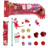 15pcs/set Multi-color Christmas Pet Cat Toy Set Interactive Cat Toys Stick Feather Toy Combination Set PE Sock Packaging Gifts 1