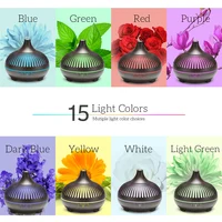 500ML Aromatherapy Essential Oil Diffuser Wood Grain Remote Control Ultrasonic Air Humidifier Cool with 7 Color LED Lights 2